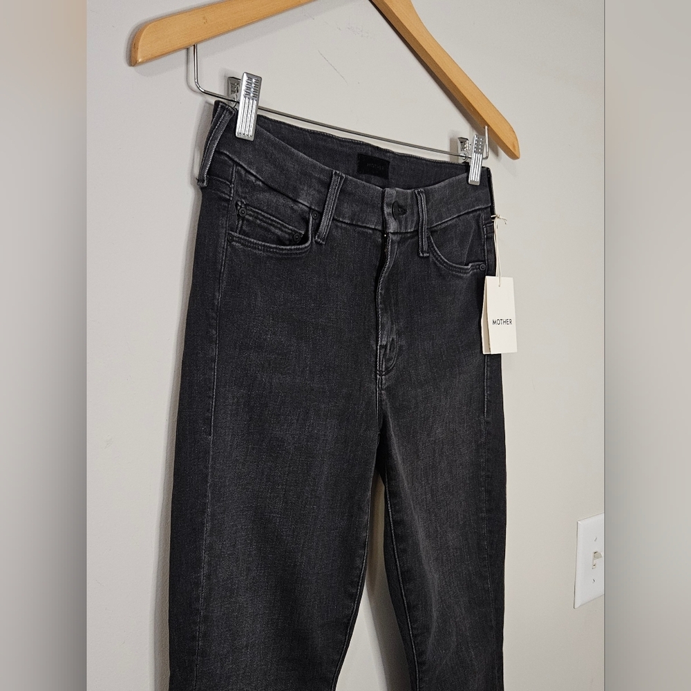 NEW! Mother Denim The Looker Sacred Slit Ankle Jeans Dear Mr. Black Size 25 - Picture 3 of 14